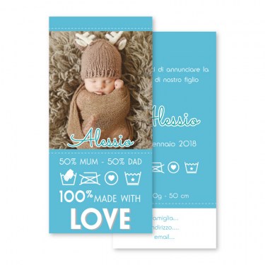 Cartolina nascita personalizzati maschietto - bimba