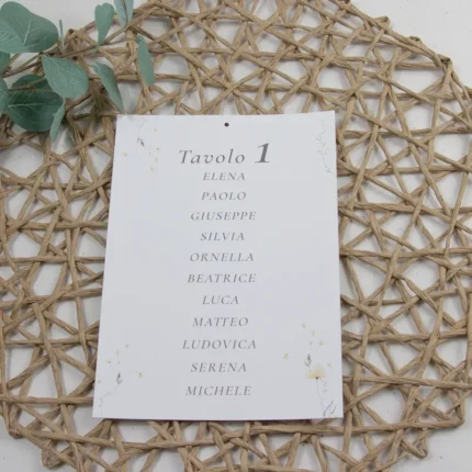 Biglietto tableau modello fiori gialli