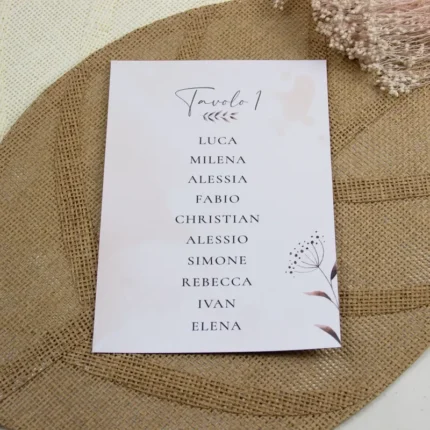 Biglietto tableau modello pastello