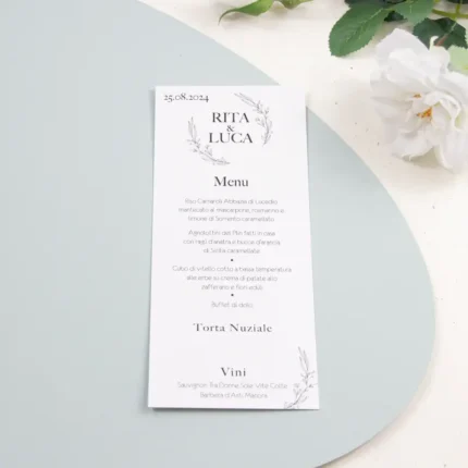Menu matrimonio modello pearl