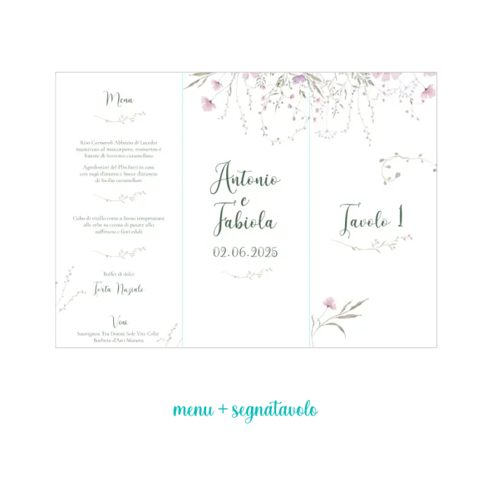 menu segnatavolo fiori di campo menu segnatavolo fiori di campo