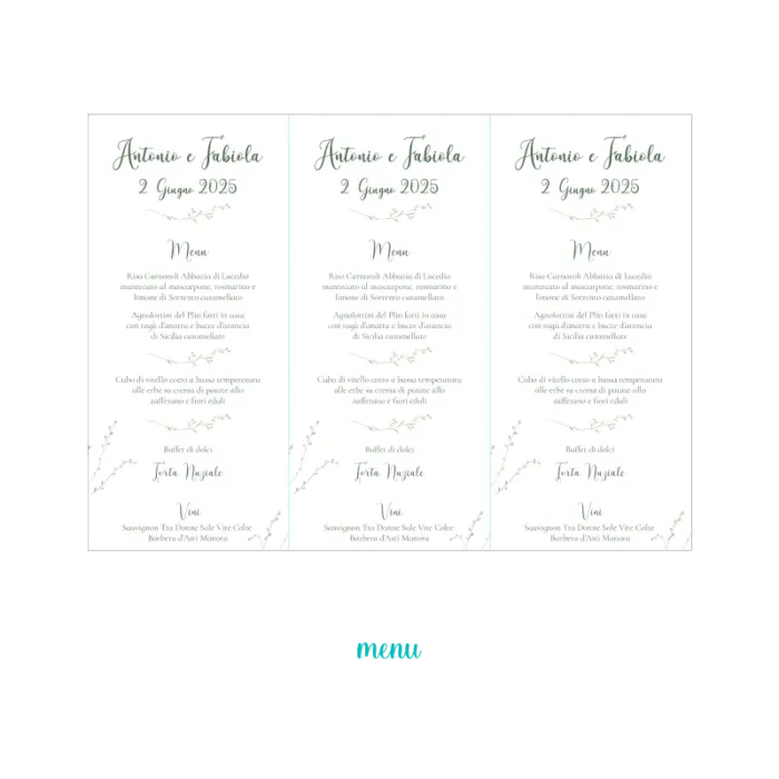 menu triangolo fiori di campo menu triangolo fiori di campo