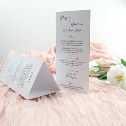 Menu triangolo modello aereo