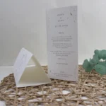 Menu triangolo modello fiori gialli