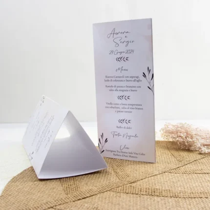 Menu triangolo modello pastello