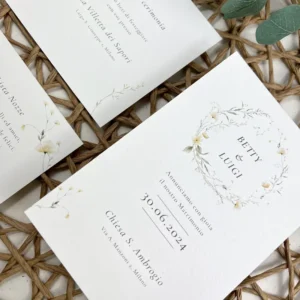 partecipazione con fiori gialli dettaglio