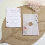 partecipazione pastello con carta traslucida