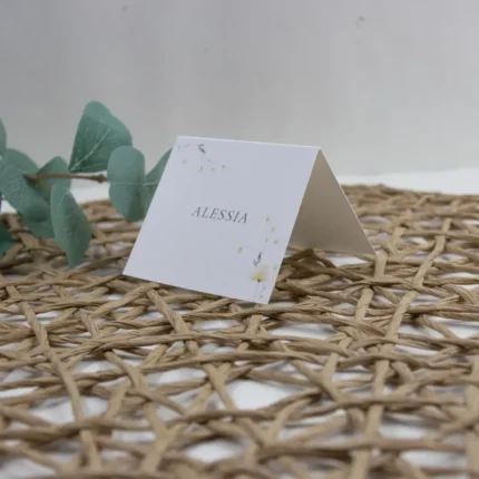 Segnaposto matrimonio modello fiori gialli