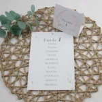 tableau e segnatavolo modello fiori gialli