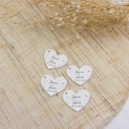 Tag cuore modello fiori di campo