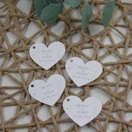 Tag cuore modello fiori gialli