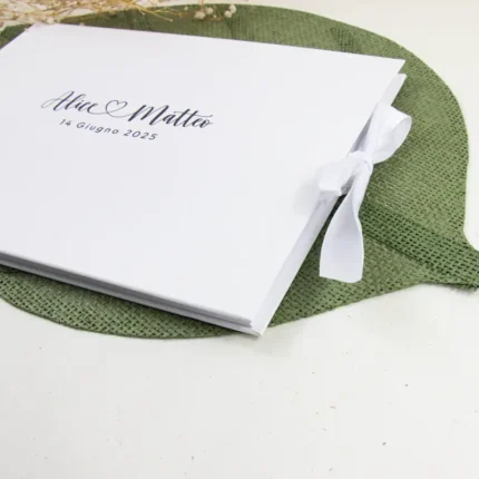 guest book rettangolare con fiocco