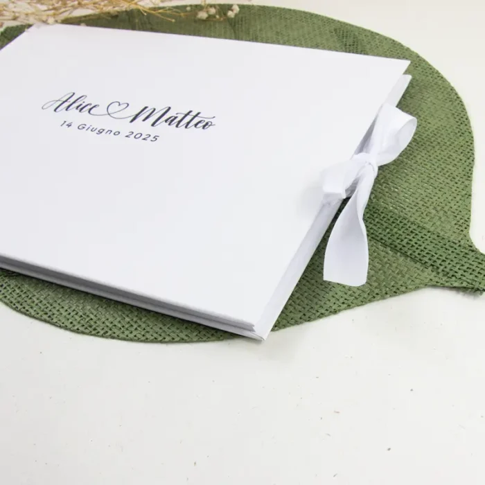 guest book rettangolare con fiocco