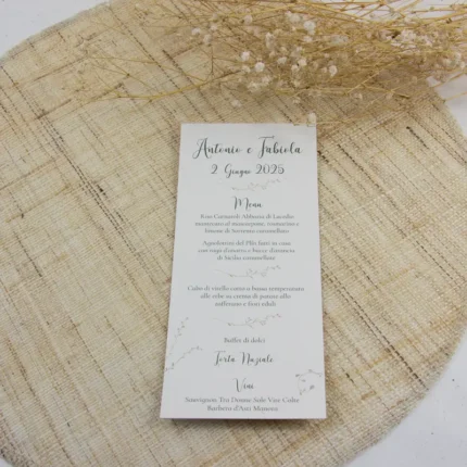 menu matrimonio modello fiori di campo