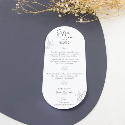 Menu matrimonio ovale modello essential