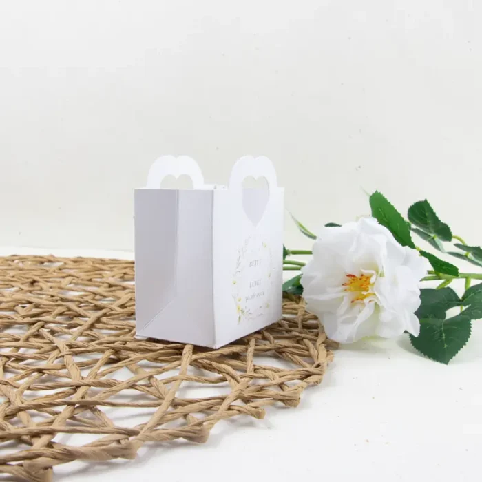 Scatoletta portaconfetti matrimonio LOVE fiori gialli