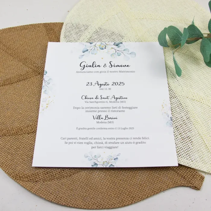 Partecipazione Anna interna modello eucalipto