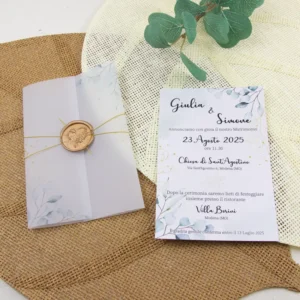 partecipazione eucalipto con ceralacca