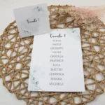 tableau e segnatavolo modello eucalipto