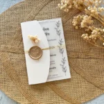 Partecipazione plexiglass con custodia e sigillo in ceralacca