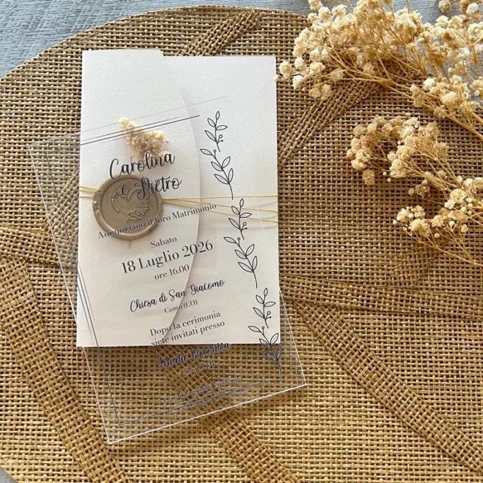 Partecipazione plexiglass originali