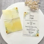 Partecipazione in plexiglass girasole