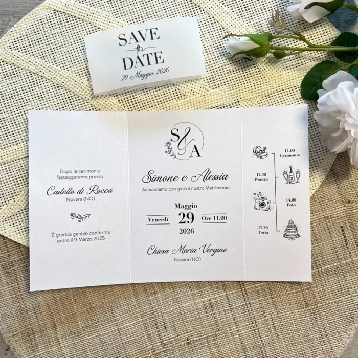 invito matrimonio con foto e timeline