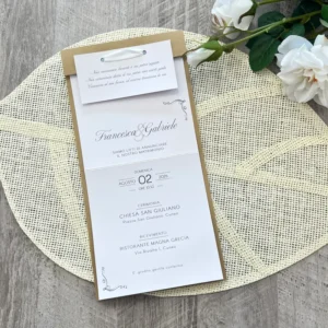 partecipazione elegante carta kraft