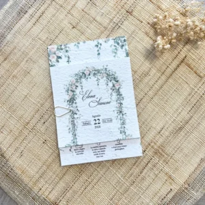 Partecipazione in carta piantabile arco floreale