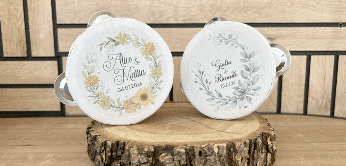 tamburelli personalizzati matrimonio