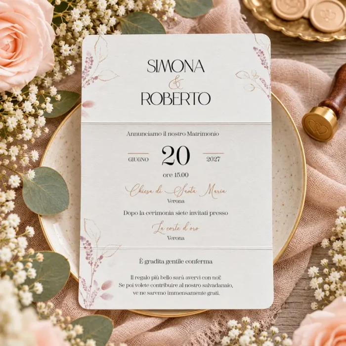 partecipazione matrimonio floreale